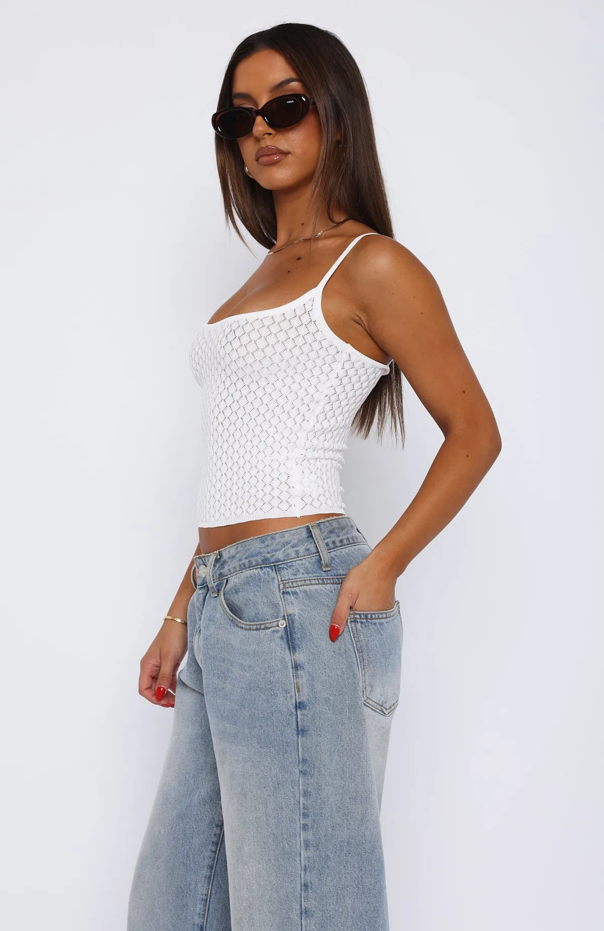 Without Trying Knit Top White sold by White Fox Boutique product image thumbnail 3