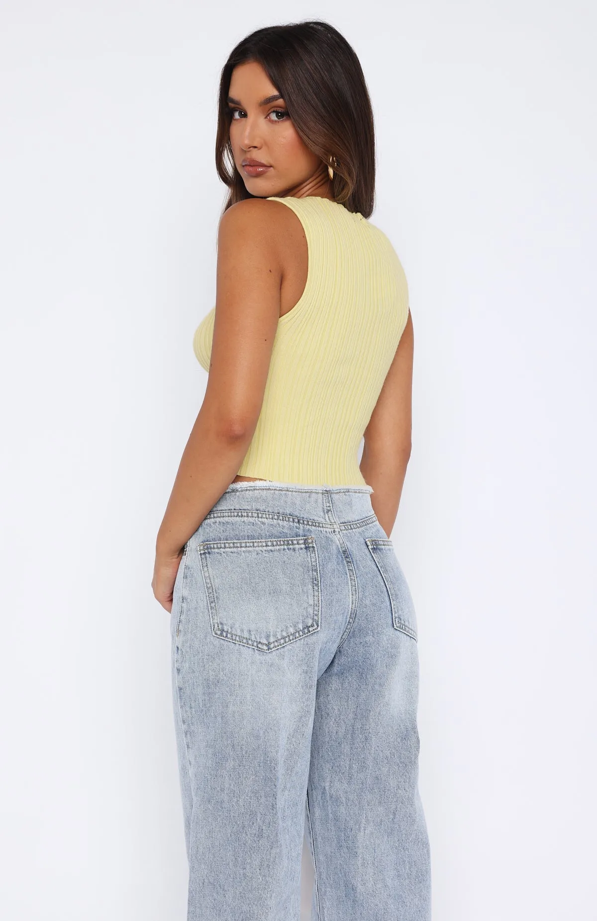 Blur The Lines Top Lemon sold by White Fox Boutique product image thumbnail 4