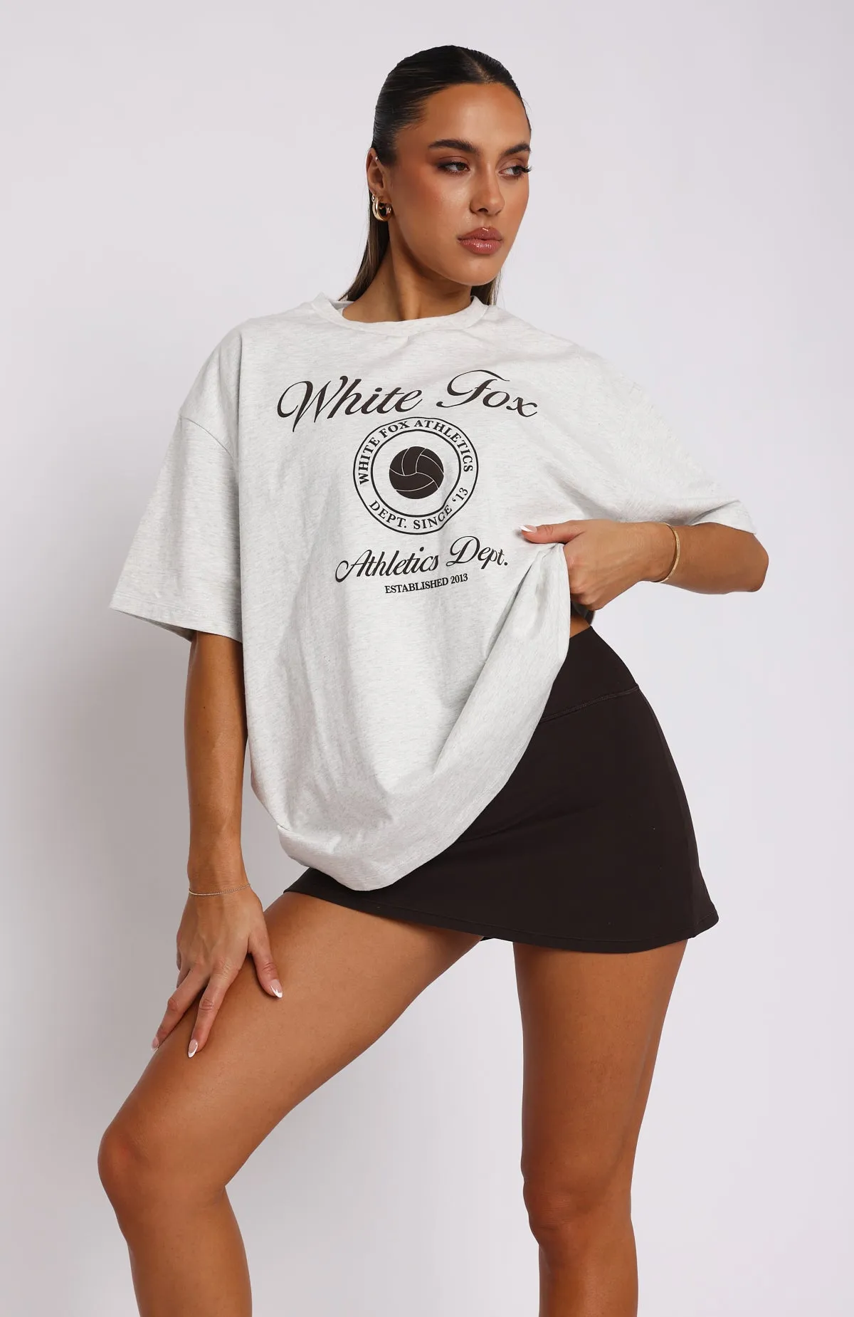 Athletics Department Oversized Tee Grey Marle sold by White Fox Boutique product image thumbnail 2