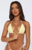 Coral Reef Bikini Top Yellow Gingham sold by White Fox Boutique