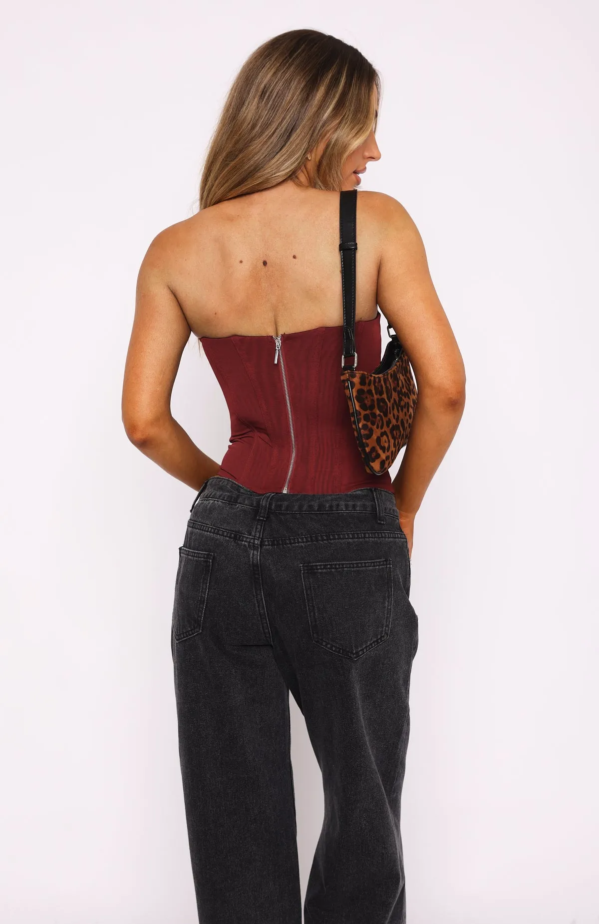 Feeling Fun Bustier Wine sold by White Fox Boutique product image thumbnail 4