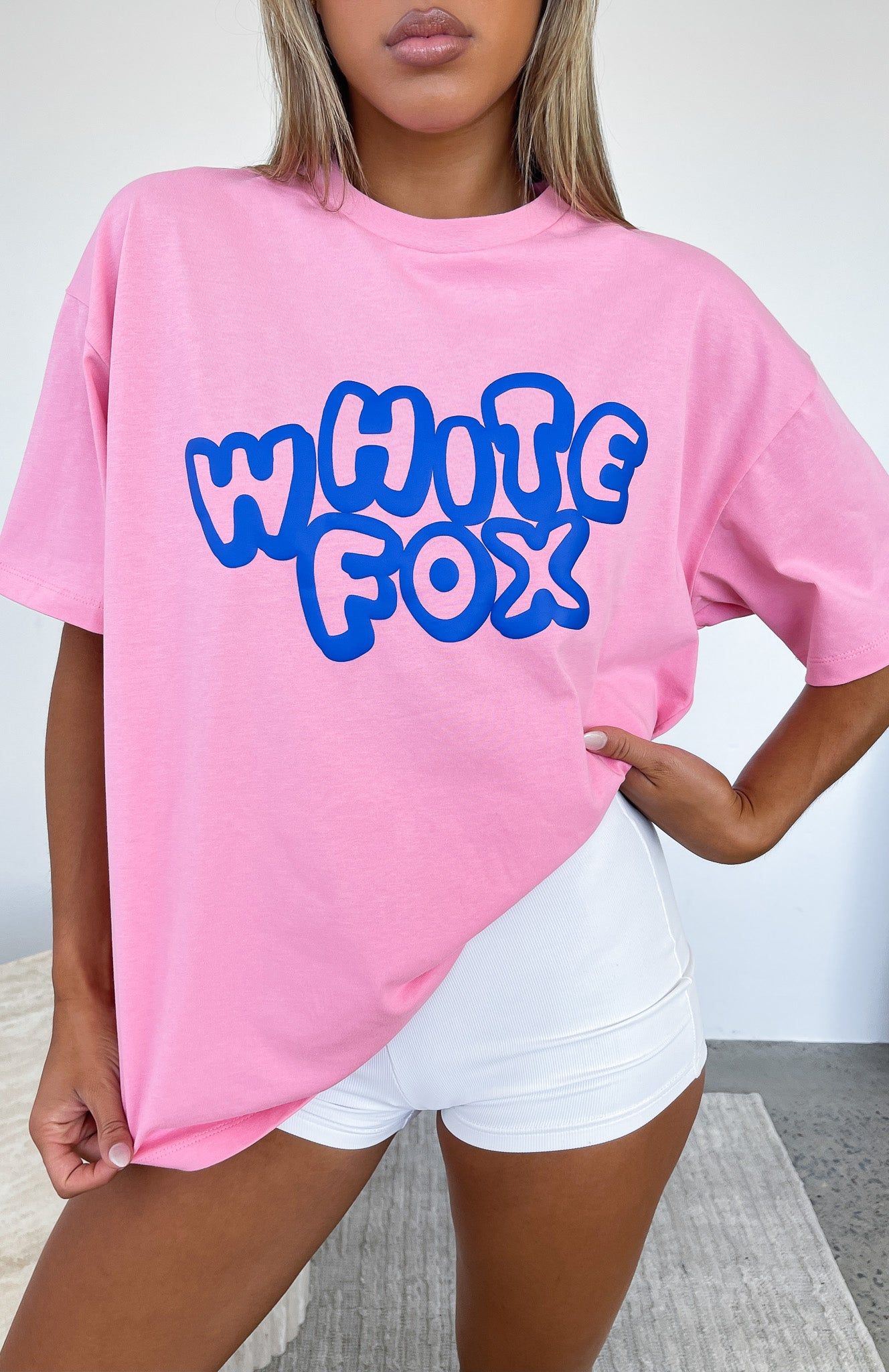 Talk It Over Oversized Tee Pink sold by White Fox Boutique