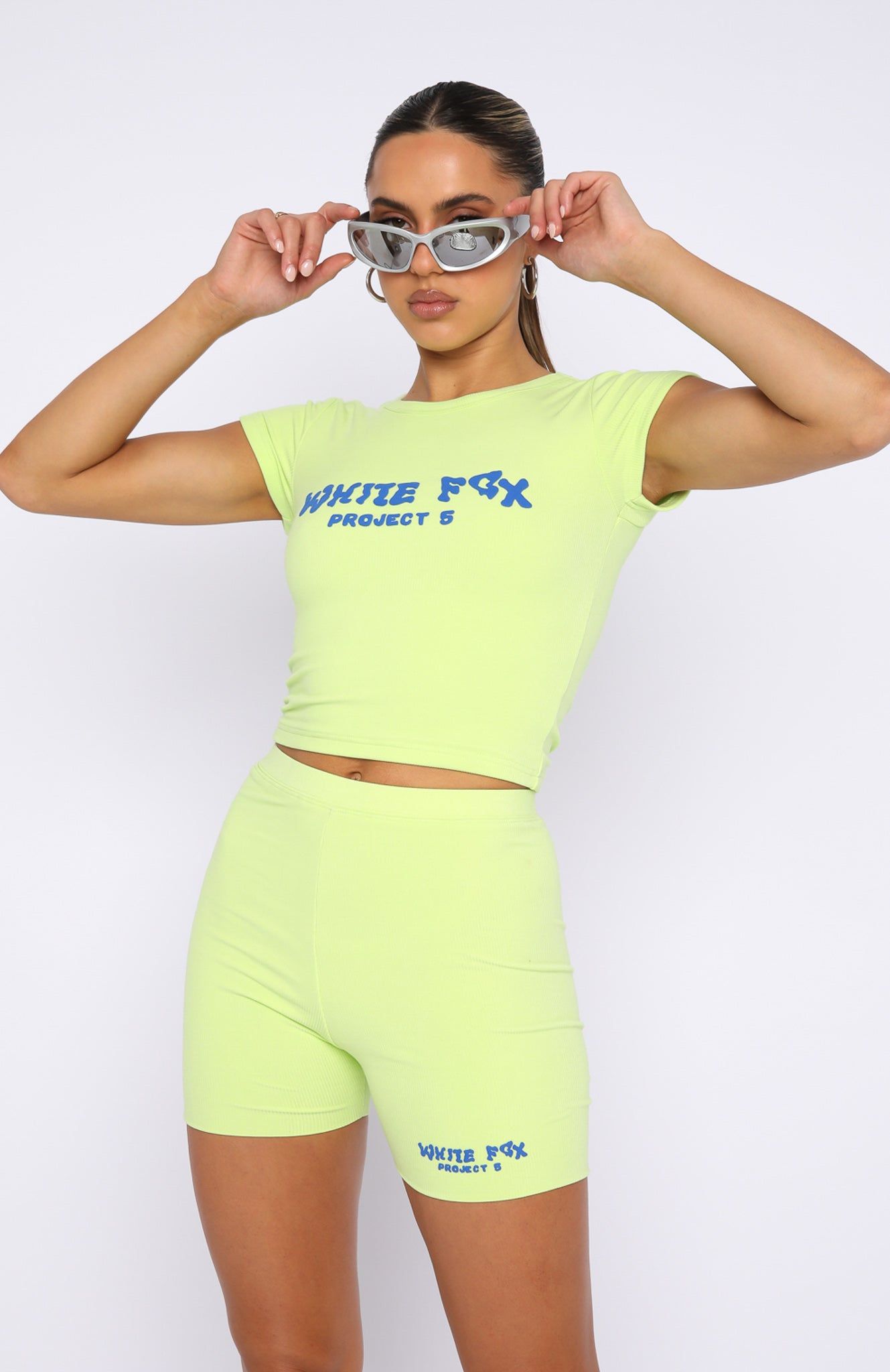 Project 5 Ribbed Baby Tee Lime sold by White Fox Boutique product image thumbnail 2