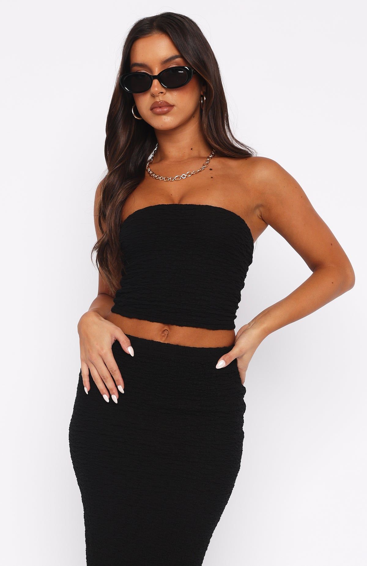 Down To Business Crop Top Black sold by White Fox Boutique product image thumbnail 2