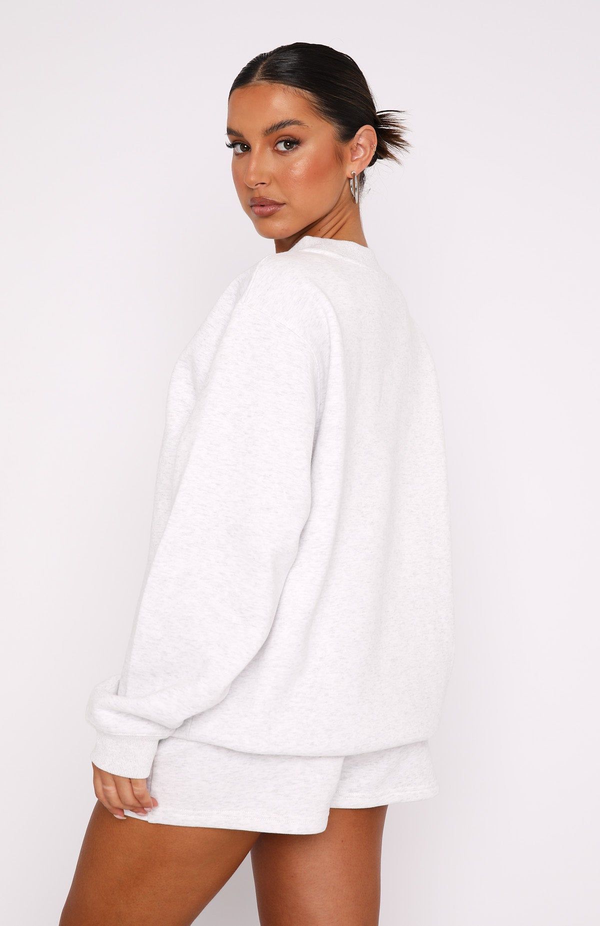 Sports Edition Oversized Sweater Grey Marle sold by White Fox Boutique product image thumbnail 4