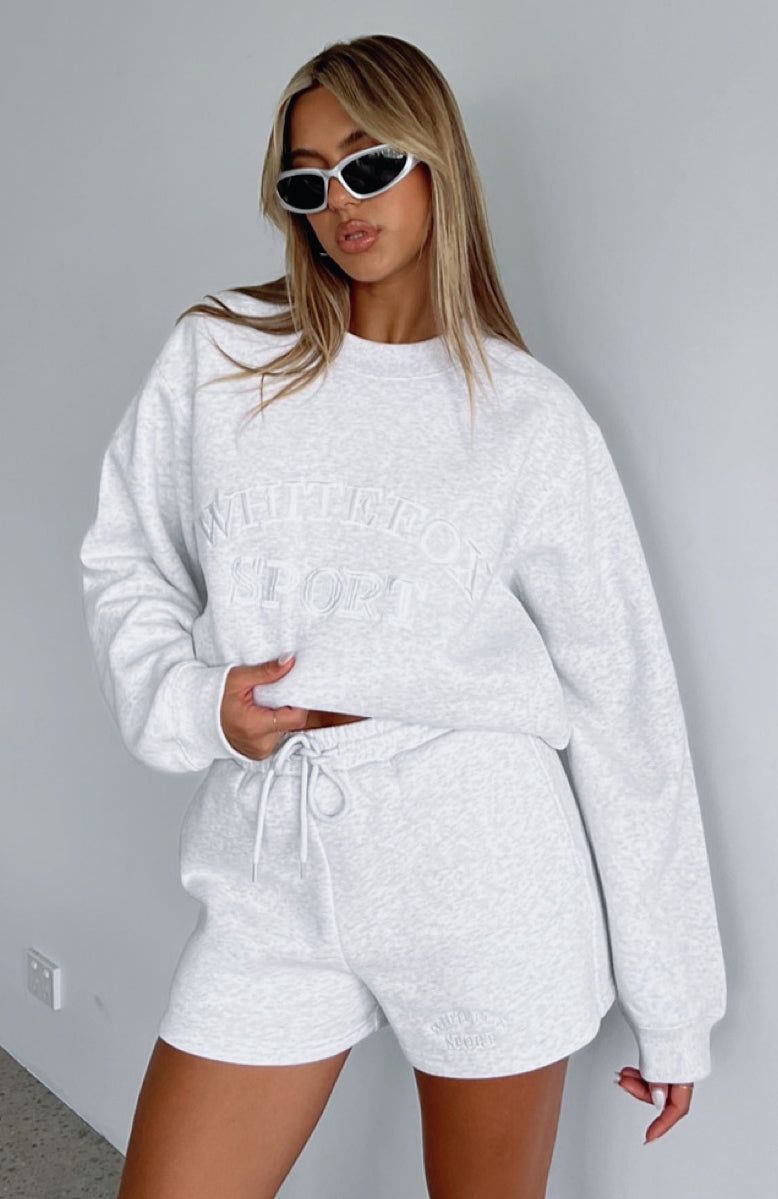 Sports Edition Oversized Sweater Grey Marle sold by White Fox Boutique product image thumbnail 6