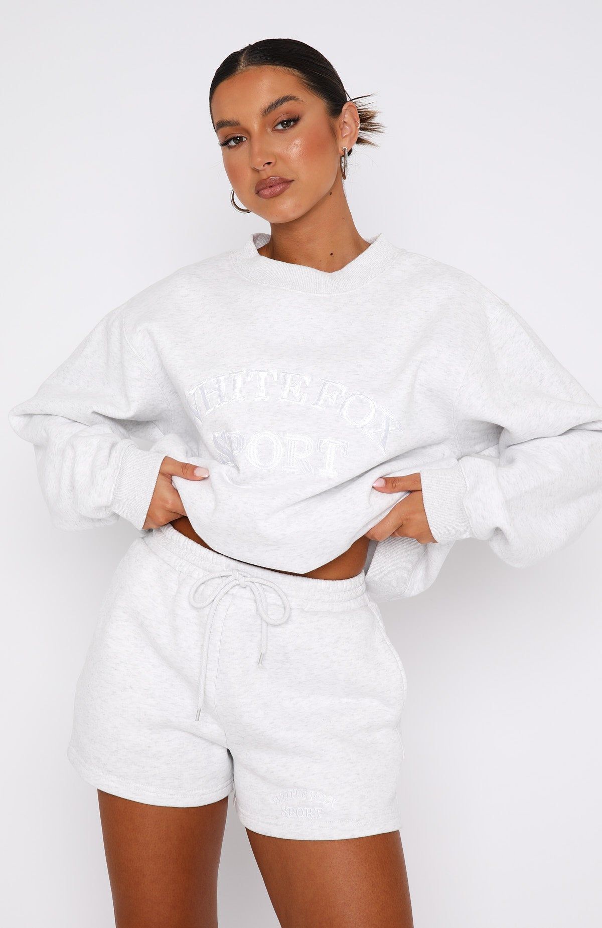 Sports Edition Oversized Sweater Grey Marle sold by White Fox Boutique product image thumbnail 2