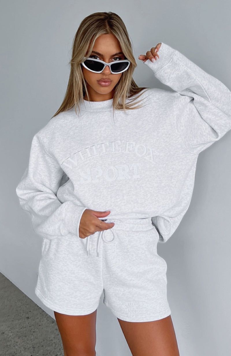Sports Edition Oversized Sweater Grey Marle sold by White Fox Boutique