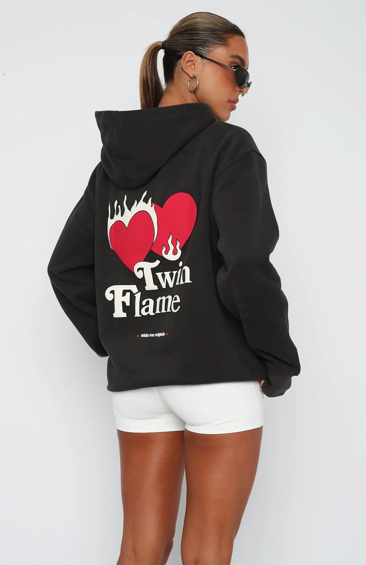 Twin Flame Oversized Hoodie Charcoal sold by White Fox Boutique product image thumbnail 4