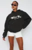 Twin Flame Oversized Hoodie Charcoal sold by White Fox Boutique