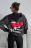 Twin Flame Oversized Hoodie Charcoal sold by White Fox Boutique