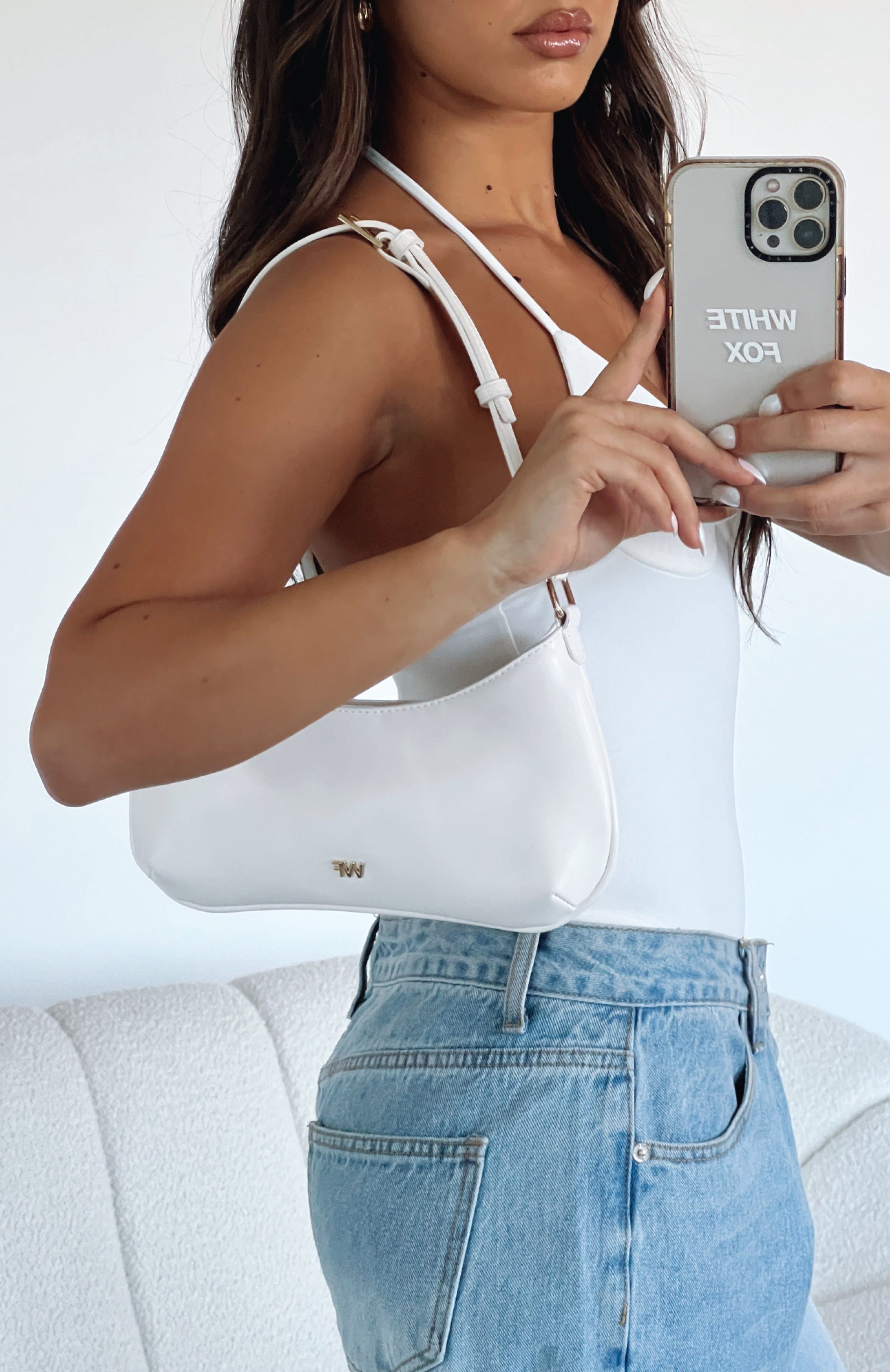 Angie Shoulder Bag Bone sold by White Fox Boutique product image thumbnail 3