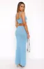 Looking Luxe Maxi Skirt Blue sold by White Fox Boutique