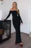 Girls Trip Long Sleeve Maxi Dress Black sold by White Fox Boutique