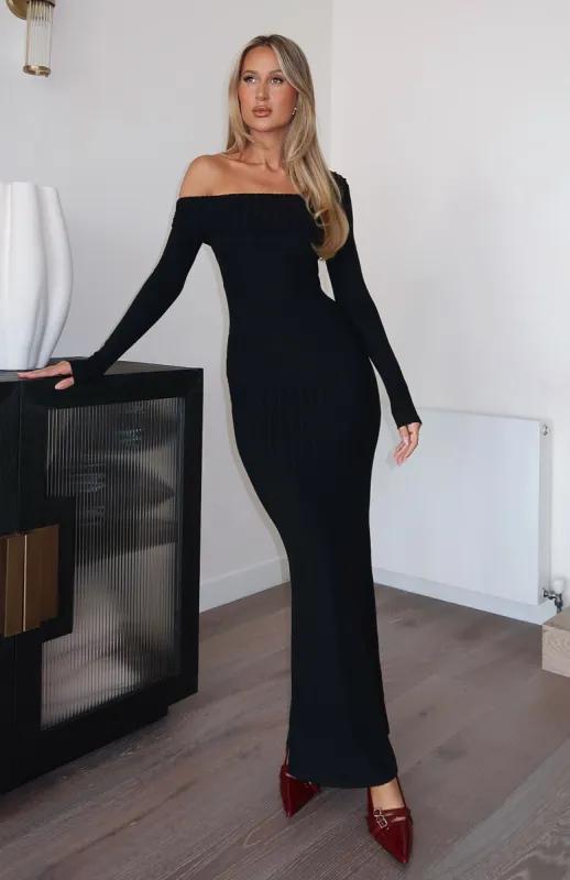 Girls Trip Long Sleeve Maxi Dress Black sold by White Fox Boutique