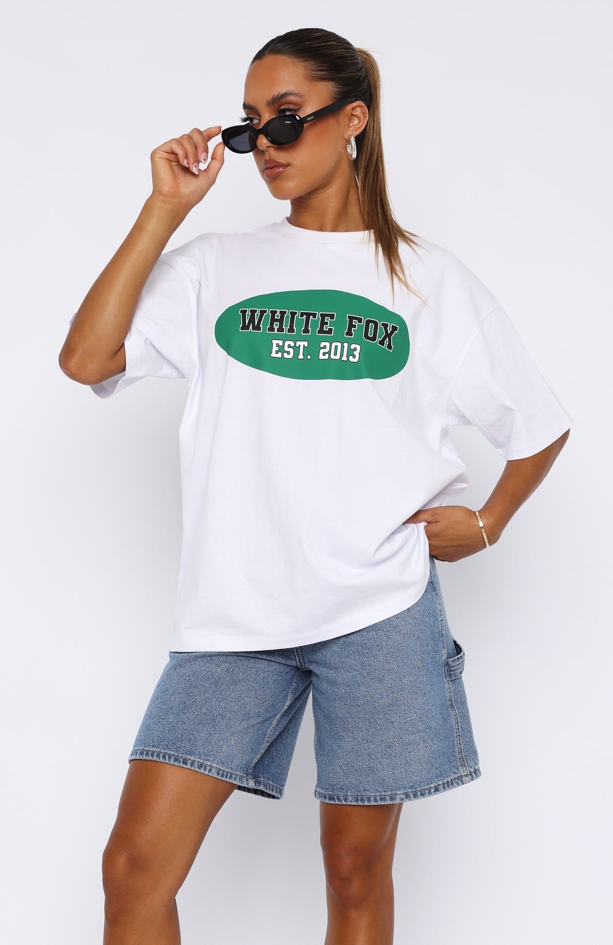 Running From You Oversized Tee White sold by White Fox Boutique product image thumbnail 2