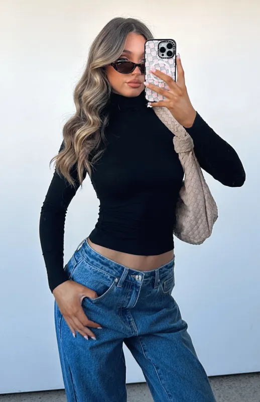 On Rotation Long Sleeve Top Black sold by White Fox Boutique
