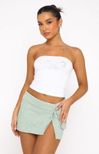 All You Got Strapless Crop White sold by White Fox Boutique