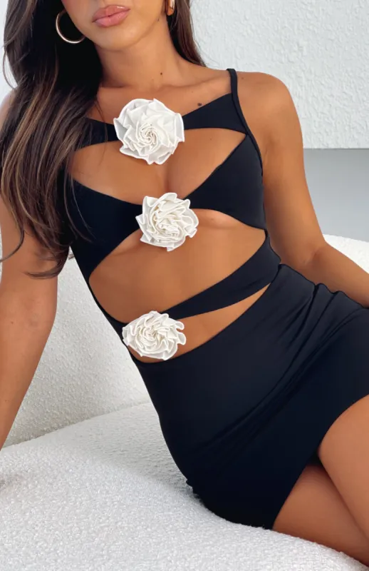 Gotta Tell You Mini Dress Black sold by White Fox Boutique