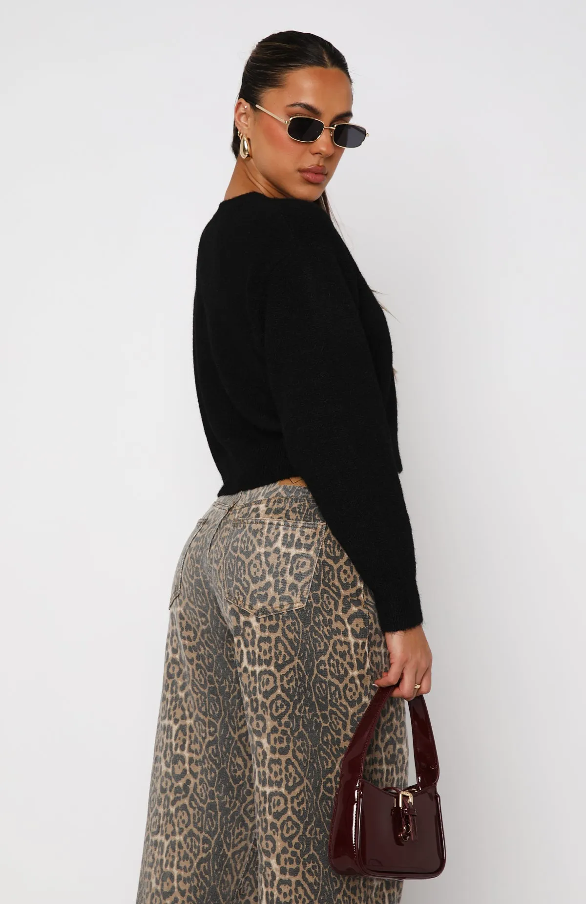 Warm Whispers Knit Cardigan Black sold by White Fox Boutique product image thumbnail 4