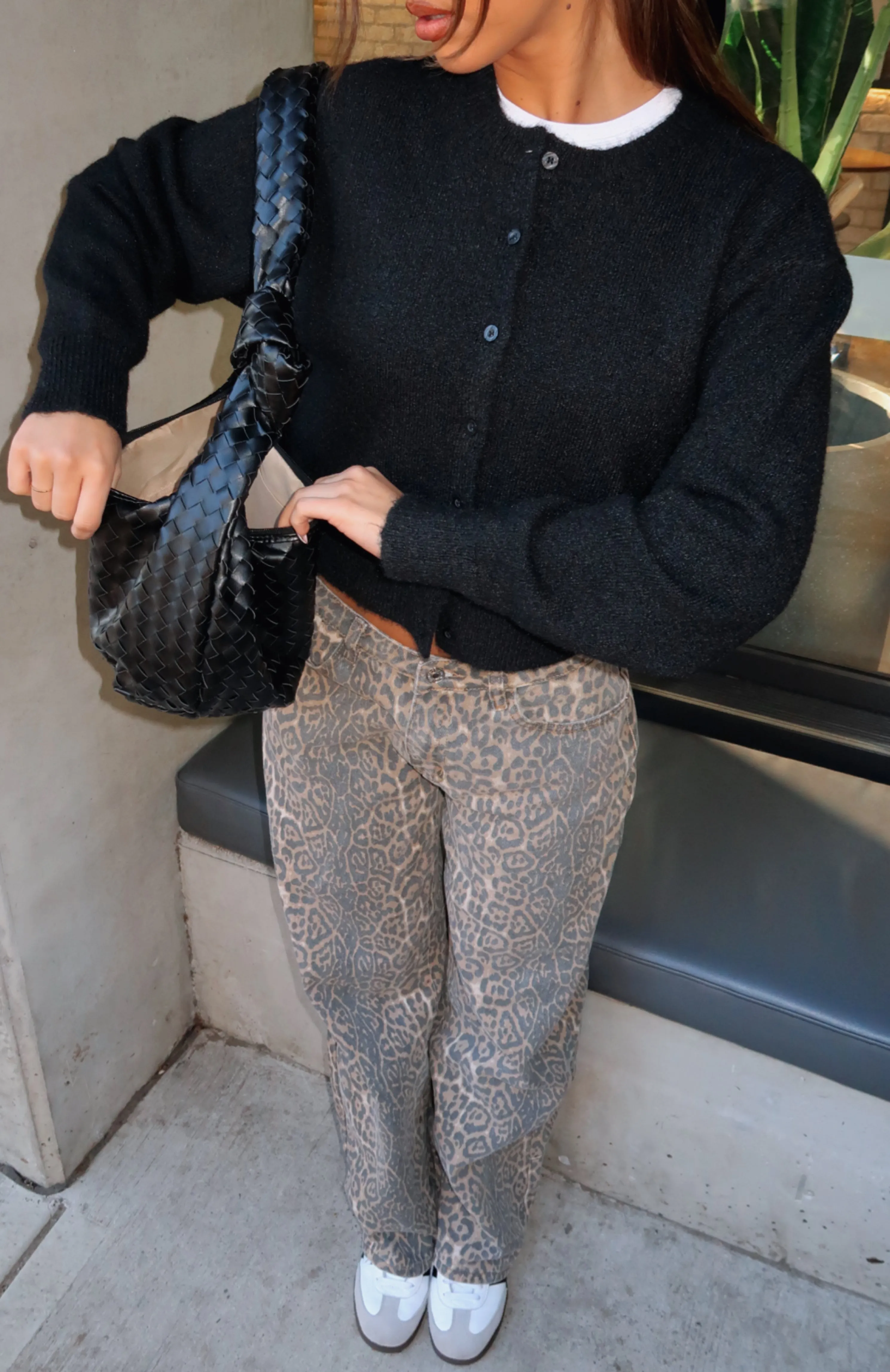 Warm Whispers Knit Cardigan Black sold by White Fox Boutique