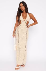 New Standard Crochet Maxi Dress Cream sold by White Fox Boutique