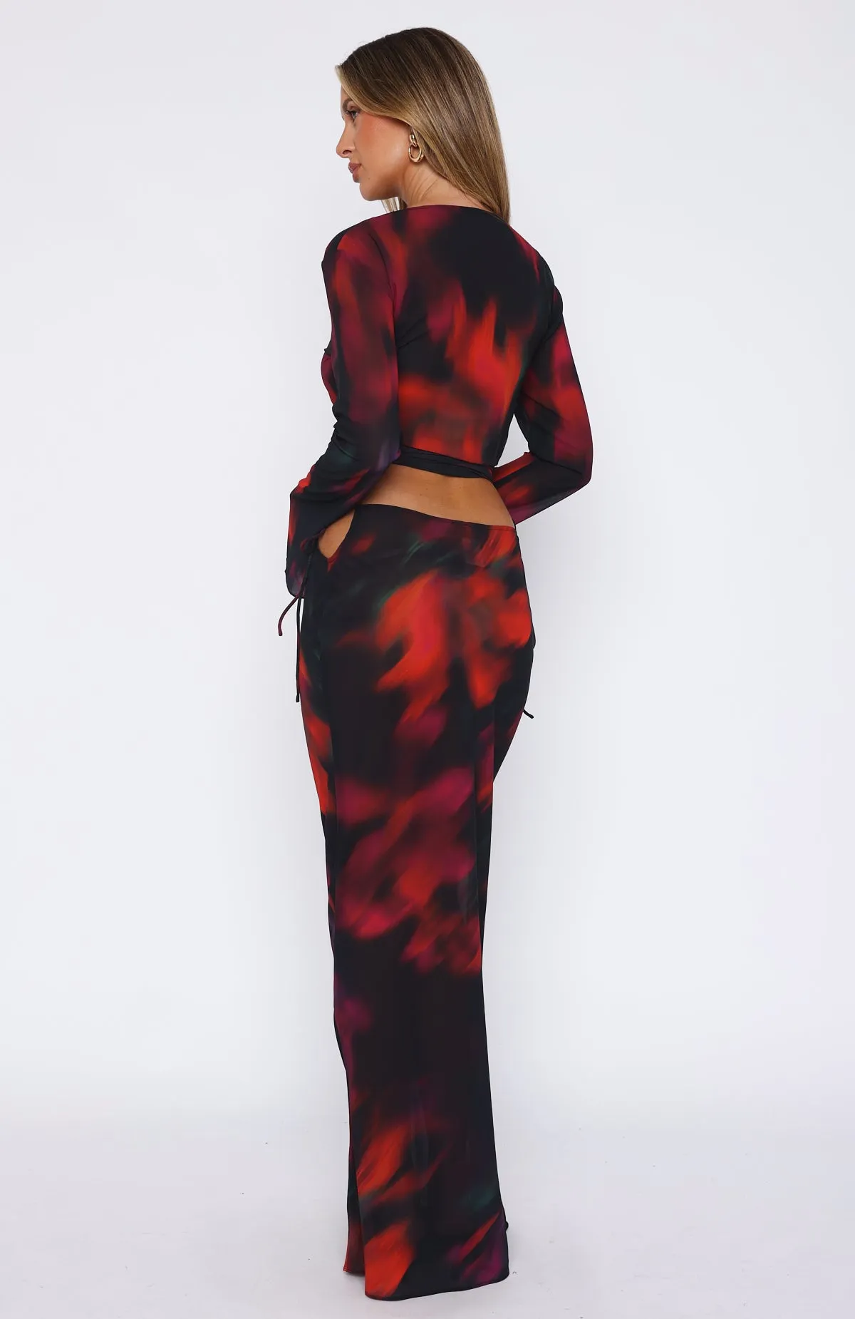 Luminous Maxi Skirt Sangria Floral sold by White Fox Boutique product image thumbnail 5