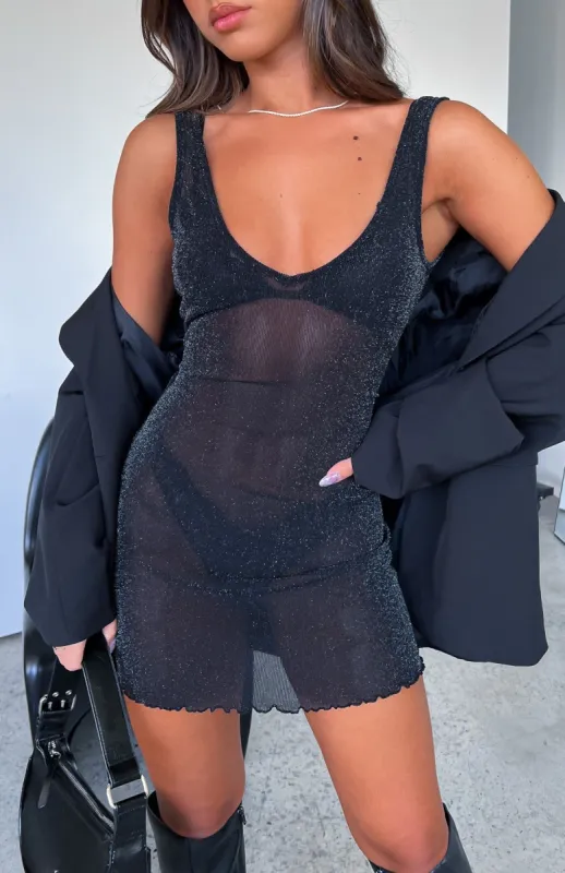 Late Night Rendezvous Mini Dress Black sold by White Fox Boutique