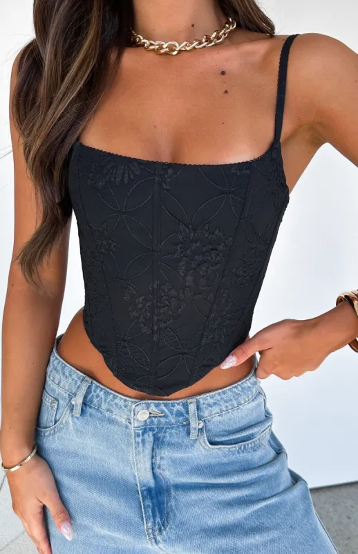 Same Old Song Bustier Black sold by White Fox Boutique