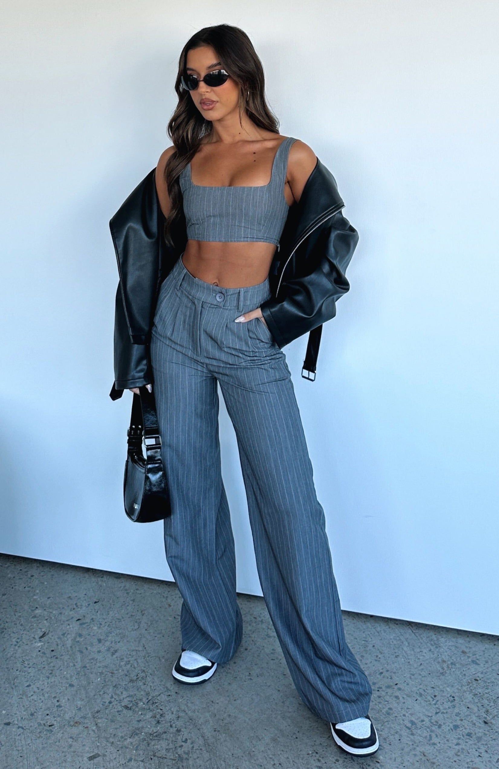 Everything You Are Set Grey Pinstripe sold by White Fox Boutique product image thumbnail 5