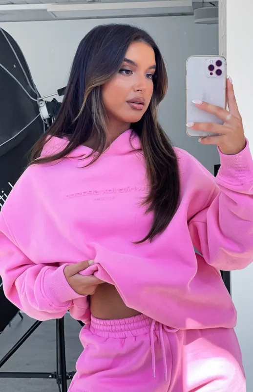 Future Forward Oversized Hoodie Candy Pink sold by White Fox Boutique