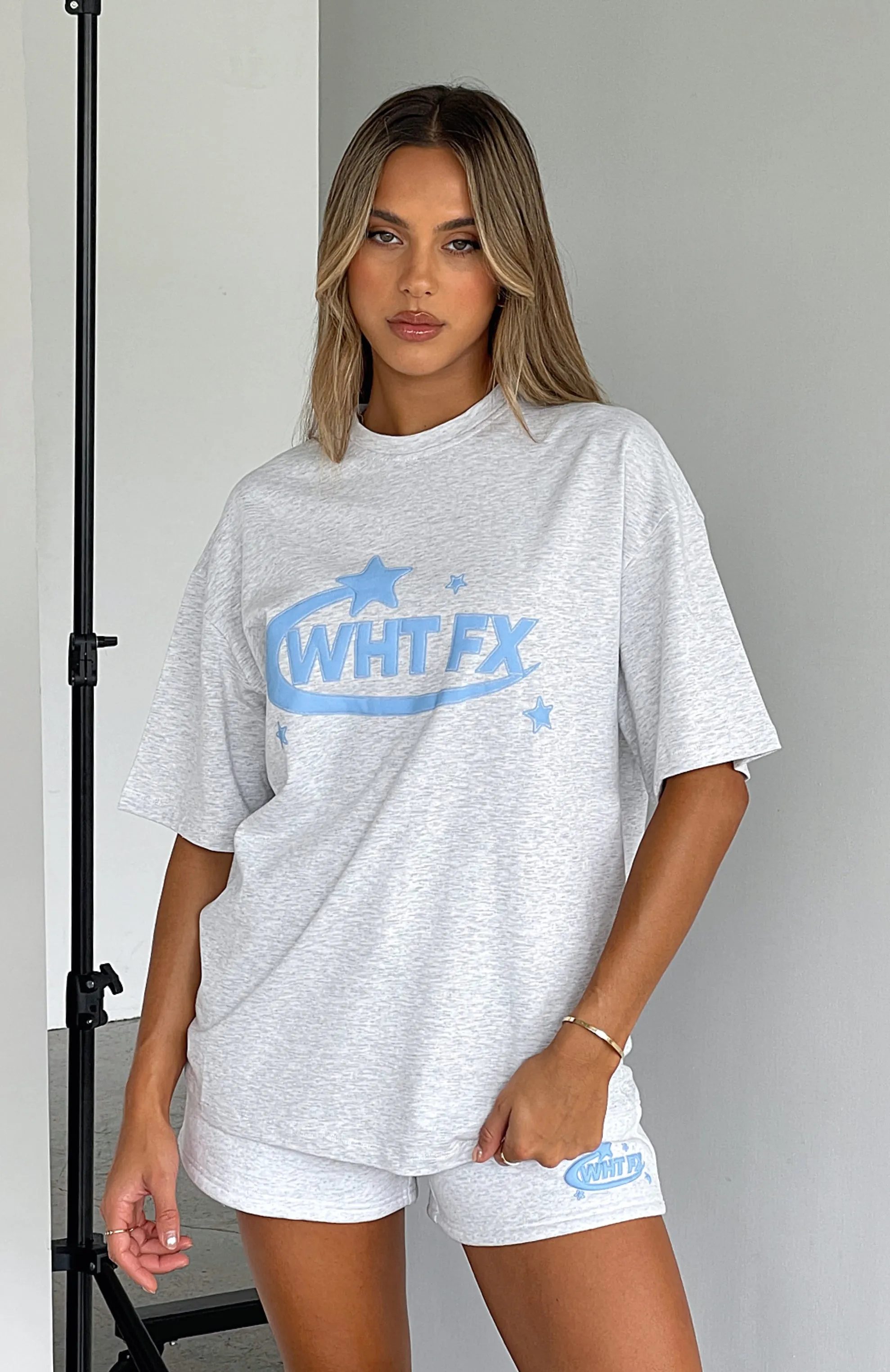 The Main Star Oversized Tee Grey Marle sold by White Fox Boutique