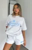 The Main Star Oversized Tee Grey Marle sold by White Fox Boutique