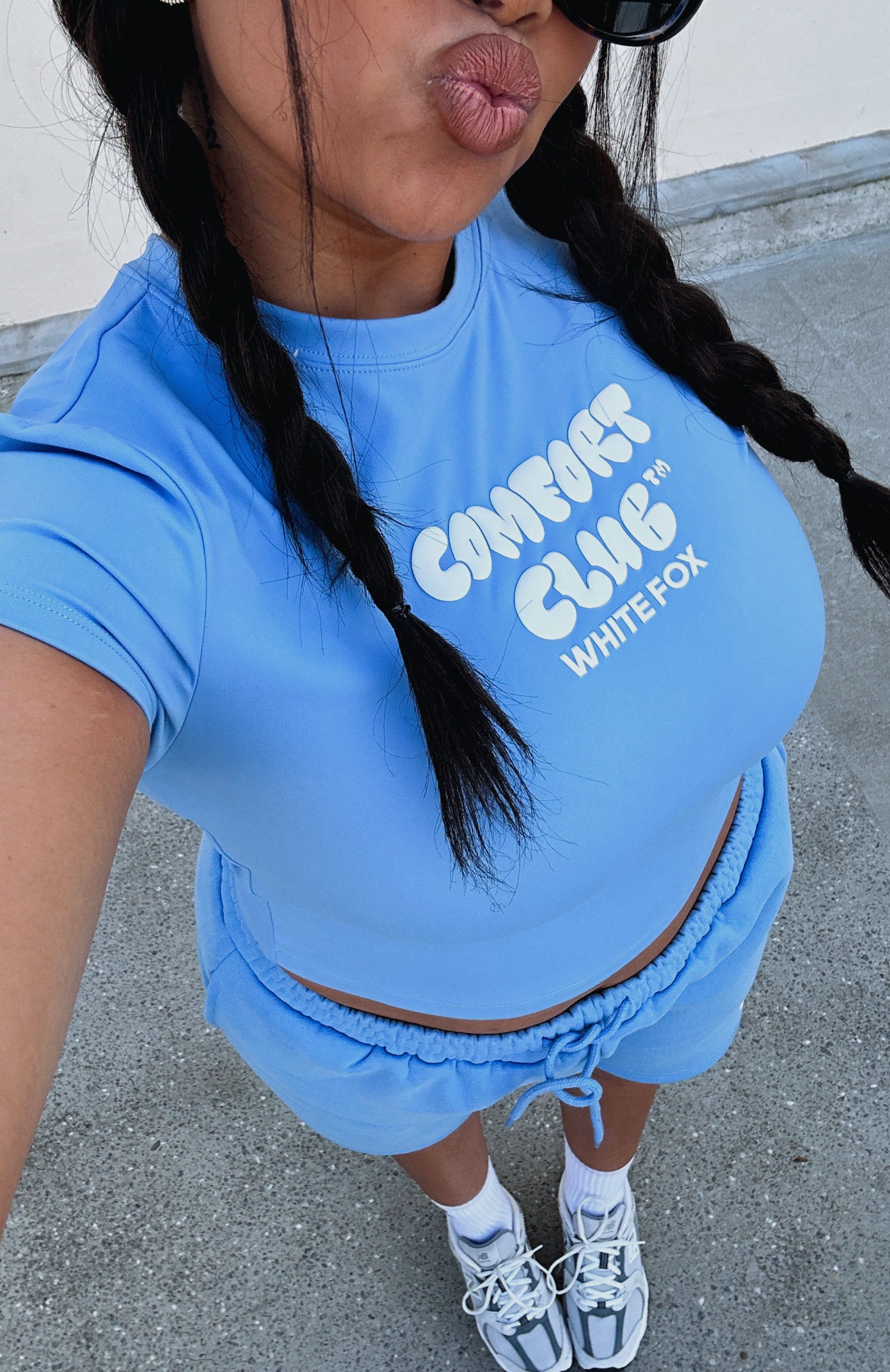 Comfort Club Baby Tee Blissful Blue sold by White Fox Boutique