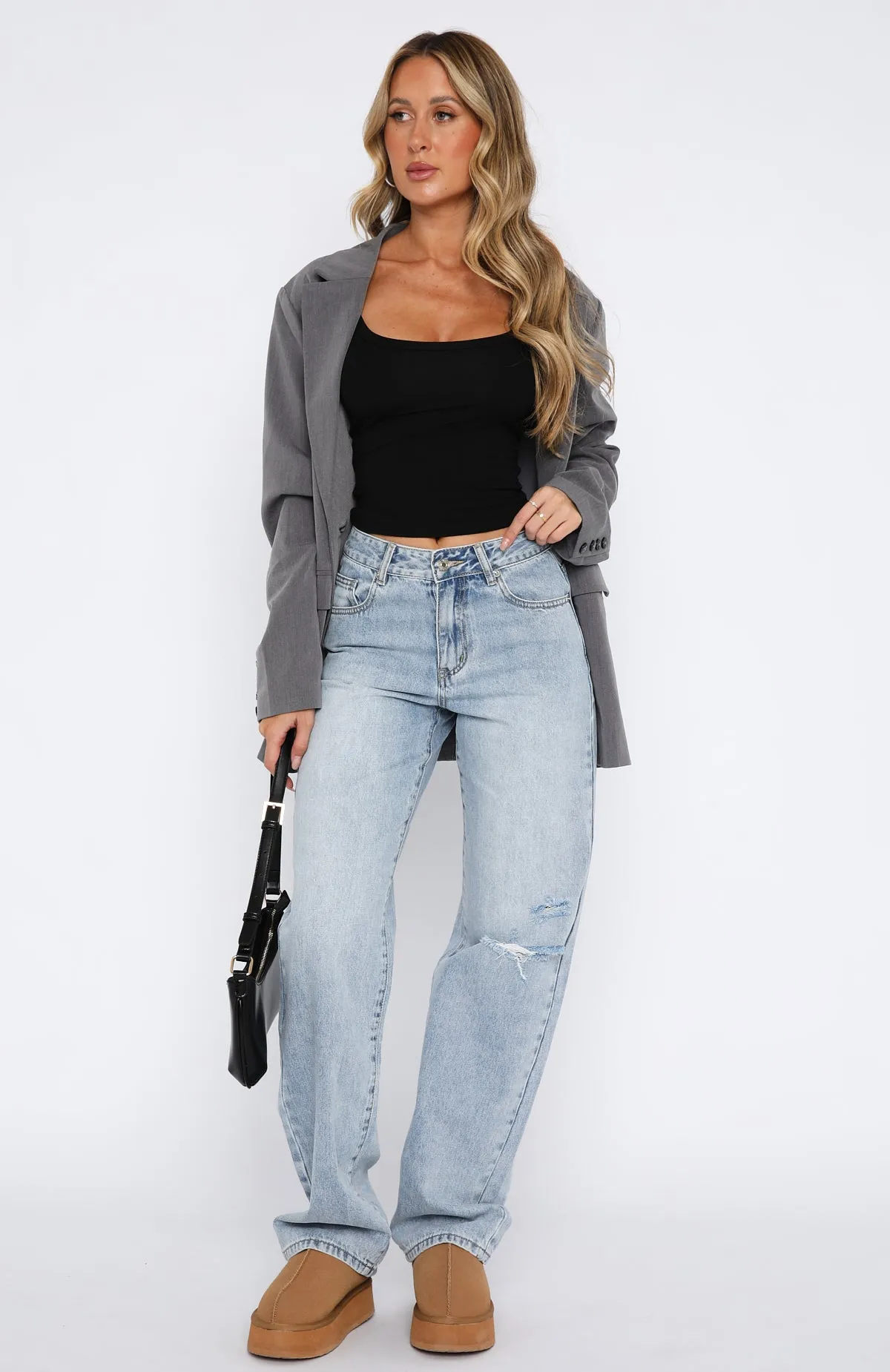 No Longer Yours Low Rise Straight Leg Jeans Vintage Mid Blue sold by White Fox Boutique product image thumbnail 2