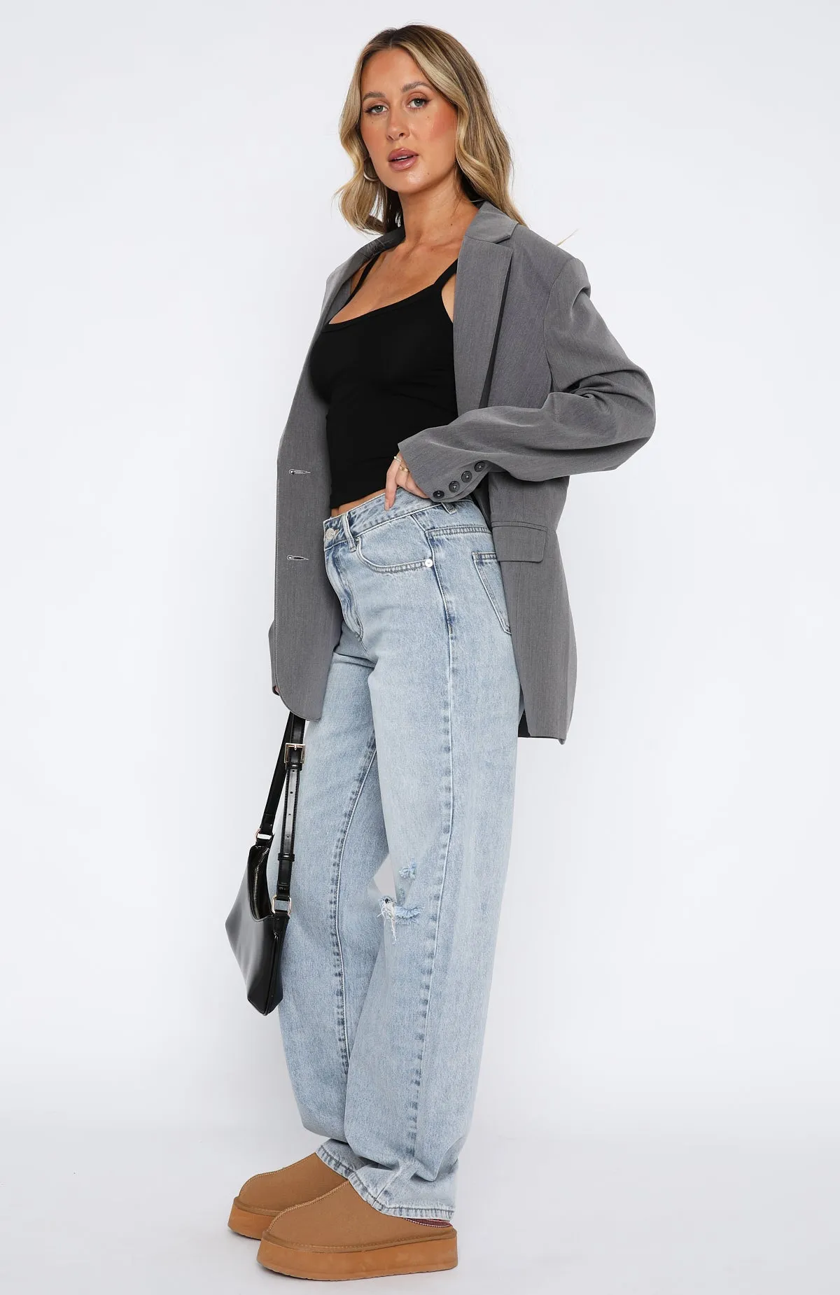 No Longer Yours Low Rise Straight Leg Jeans Vintage Mid Blue sold by White Fox Boutique product image thumbnail 3