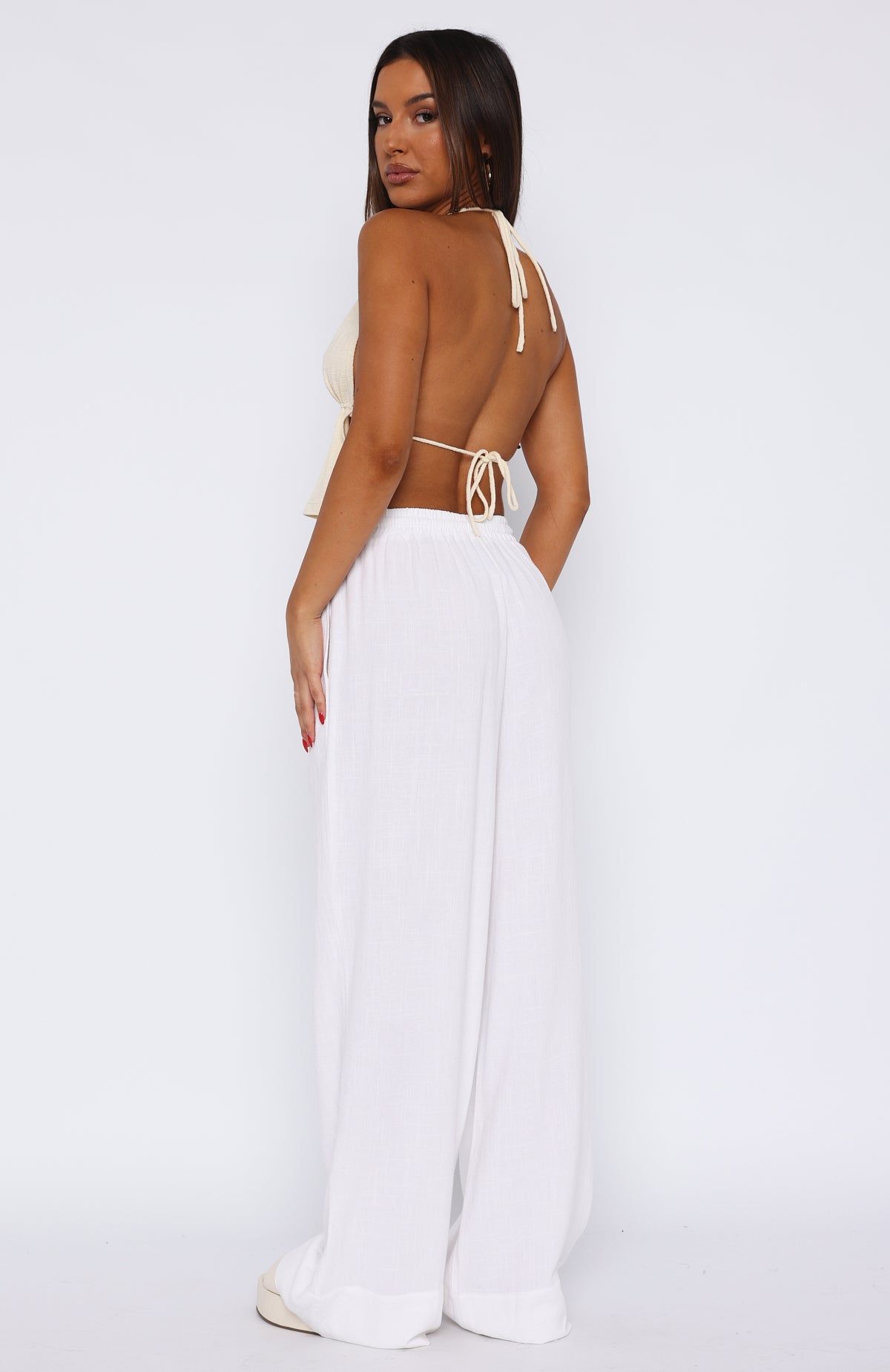 Styled To Perfection Linen Pants White sold by White Fox Boutique product image thumbnail 4