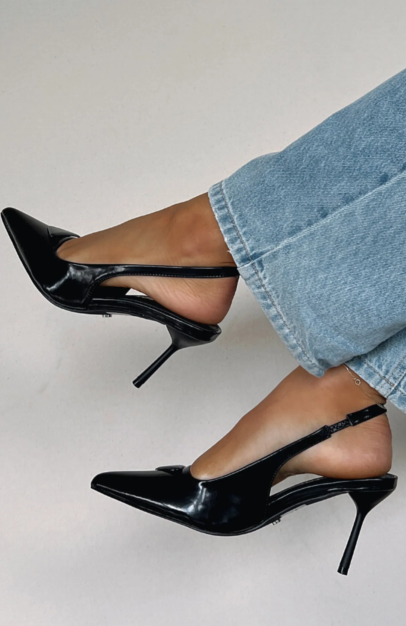 Georgie Slingback Heels Black Smooth sold by White Fox Boutique product image thumbnail 4