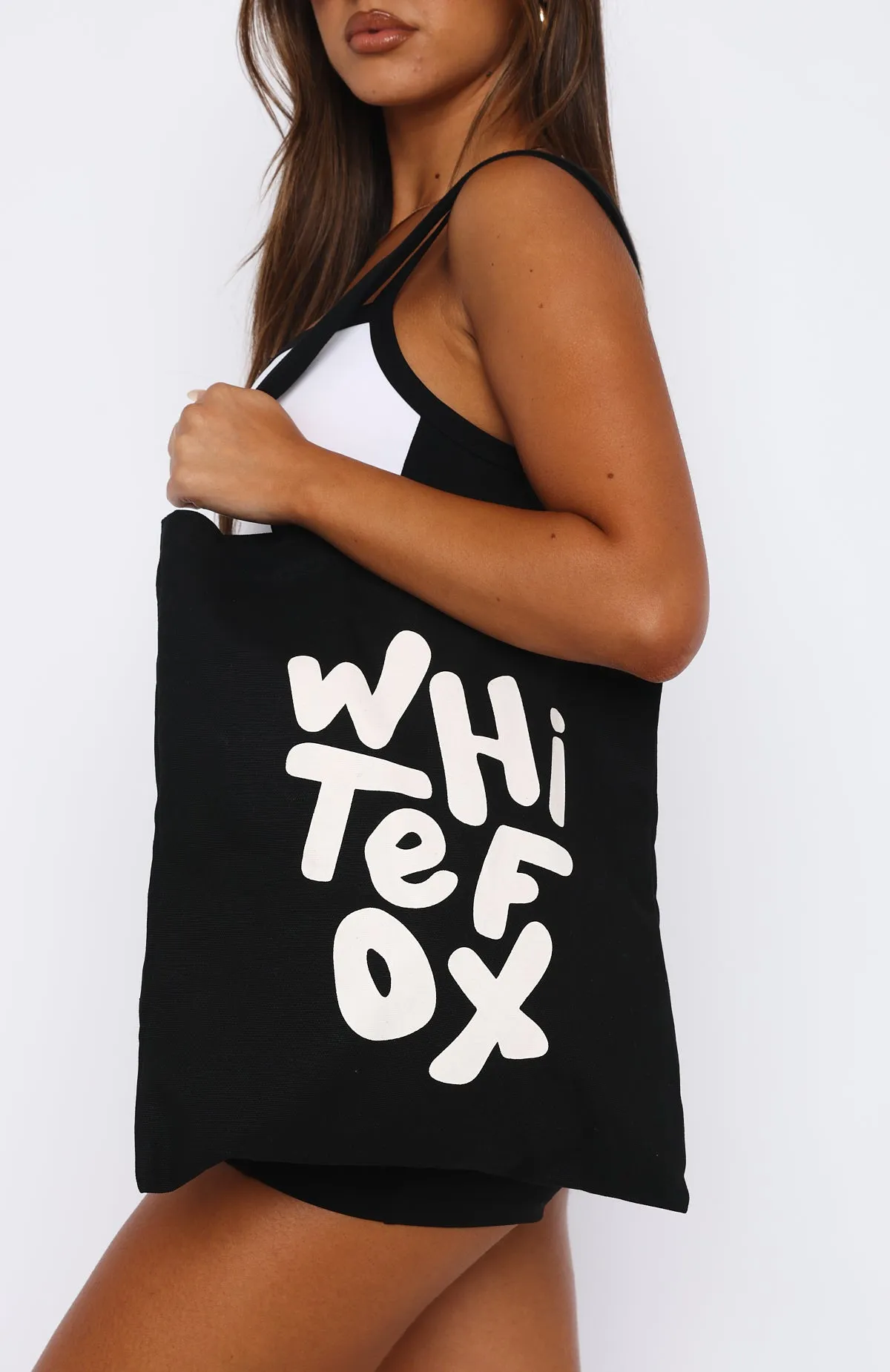 New Standard Tote Bag Black/White sold by White Fox Boutique product image thumbnail 3