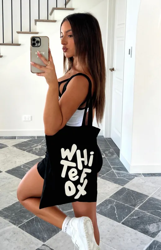 New Standard Tote Bag Black/White sold by White Fox Boutique