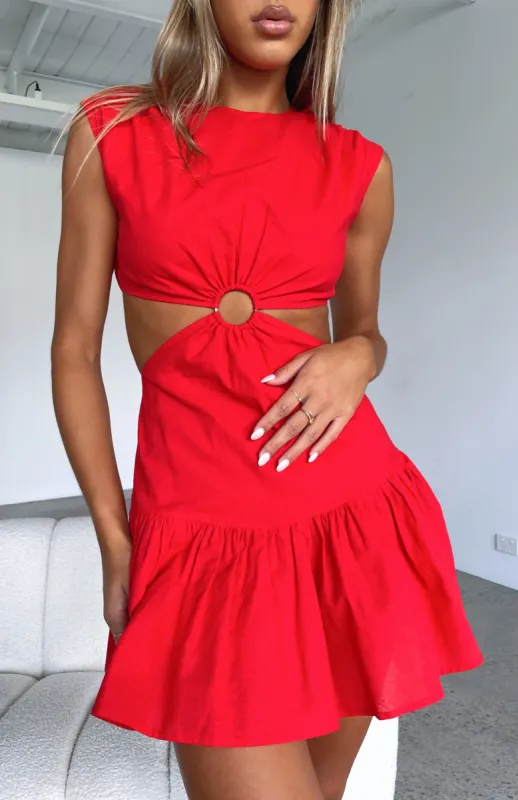 Celebrate You Linen Mini Dress Red sold by White Fox Boutique