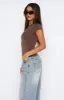 Too Blessed Tee Mocha sold by White Fox Boutique
