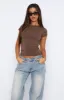 Too Blessed Tee Mocha sold by White Fox Boutique