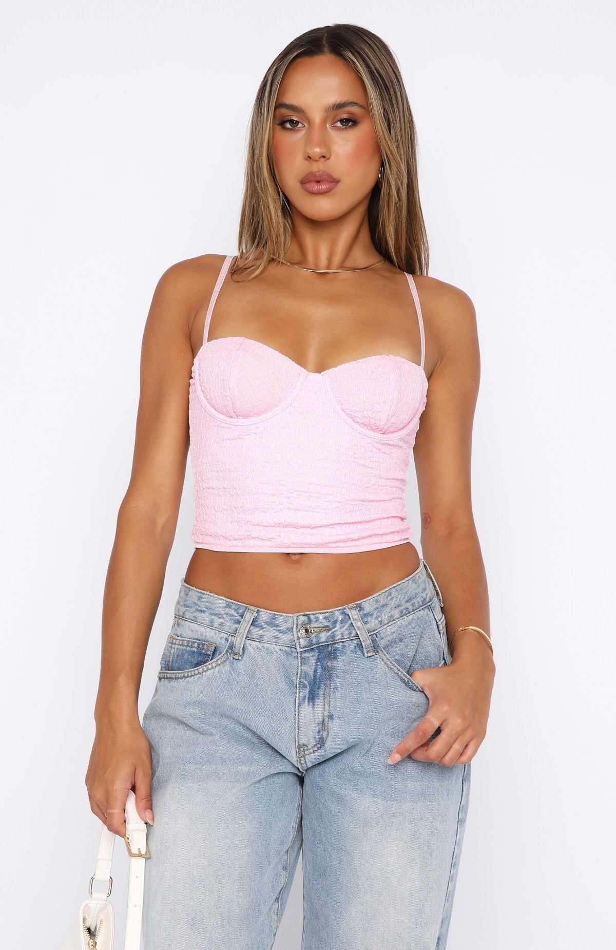 Come Over Bustier Baby Pink sold by White Fox Boutique product image thumbnail 2