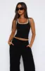 Let Me Adore You Ribbed Tank Top Black/White sold by White Fox Boutique