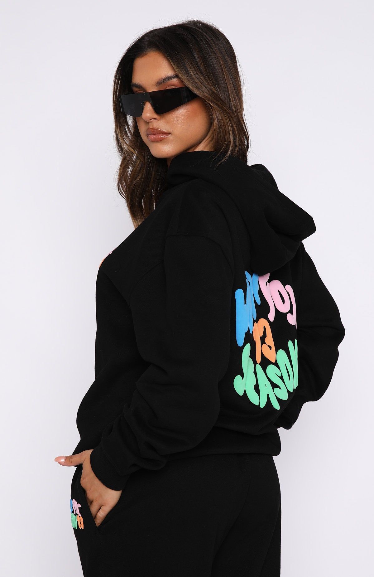 Best Is Yet To Come Oversized Hoodie Black sold by White Fox Boutique product image thumbnail 4