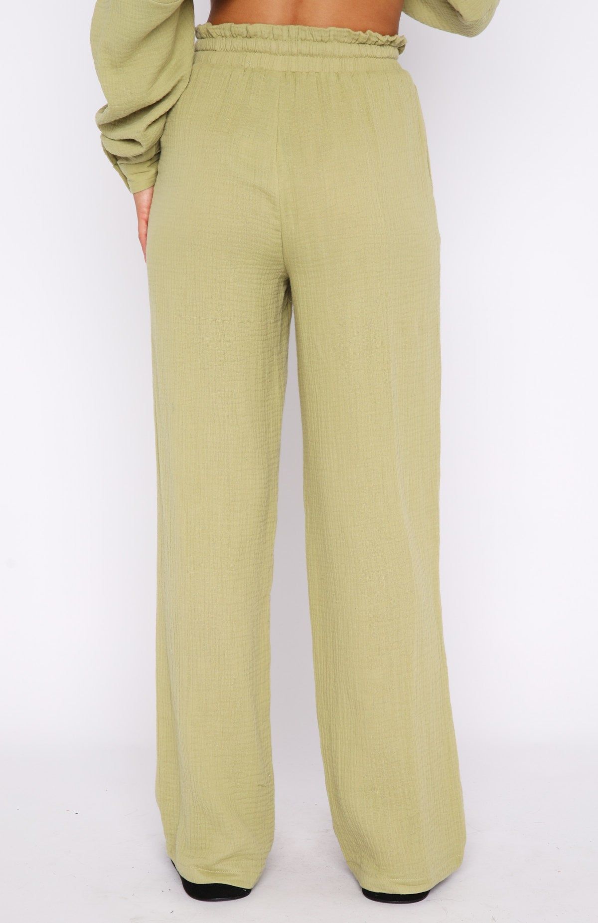 Golden Moment Pants Matcha sold by White Fox Boutique product image thumbnail 4