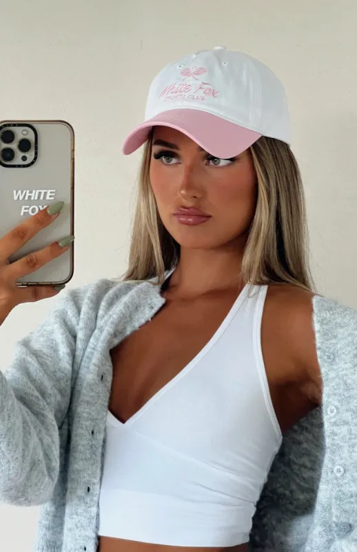 On The Courts Cap White/Pink sold by White Fox Boutique