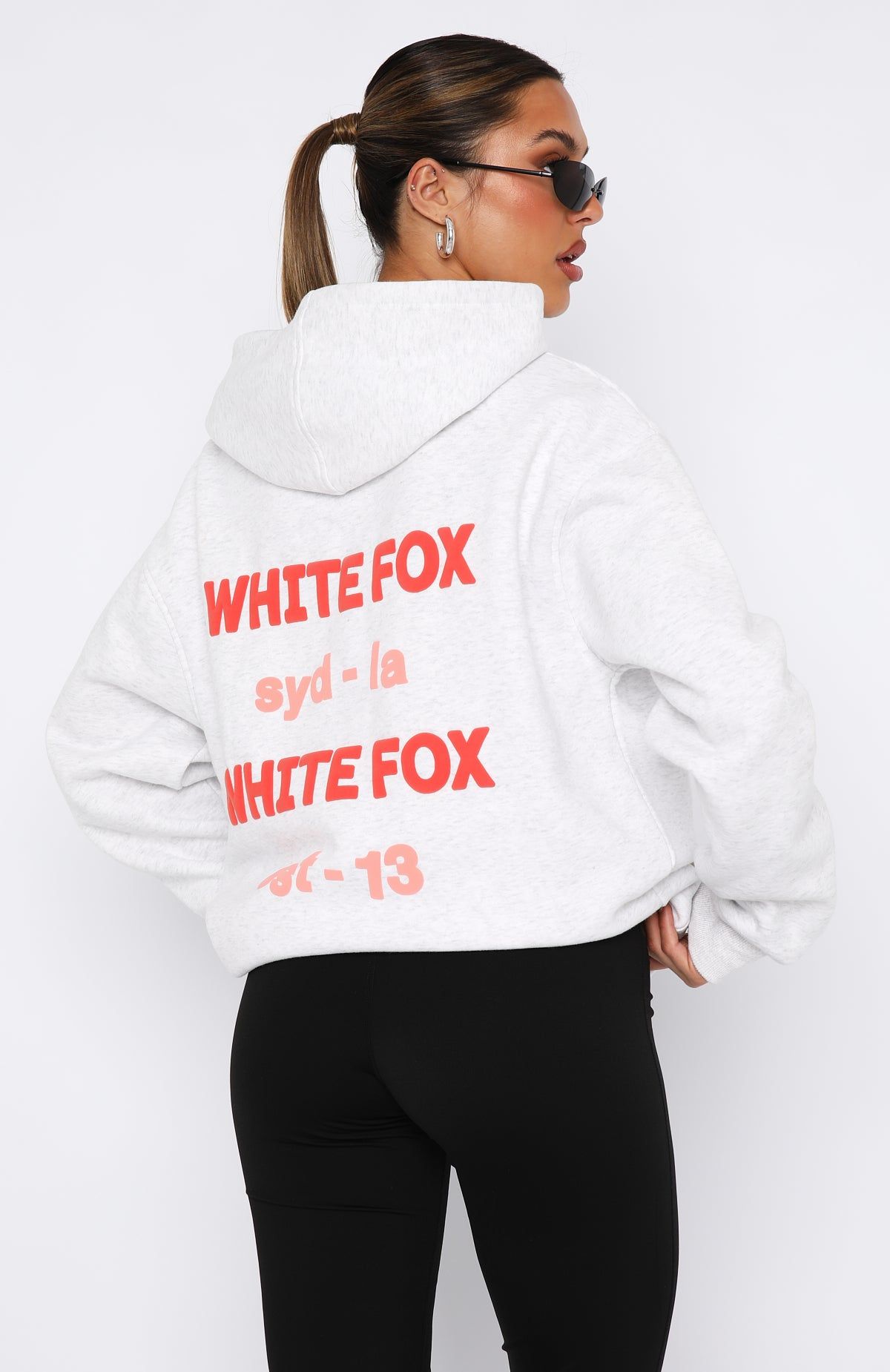 We're Out Here Oversized Hoodie Grey Marle sold by White Fox Boutique product image thumbnail 4