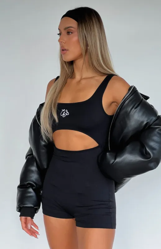 Stole Your Moves Playsuit Black made by White Fox Boutique